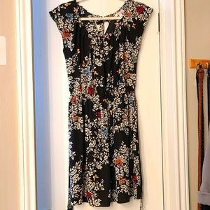 Lauren Conrad Black Butterfly and Flower Dress S